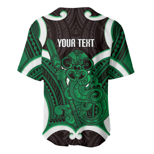 Kakariki Aotearoa Atua Tumatauenga Personalised Baseball Jersey Maori God Of War Tiki With Taiaha