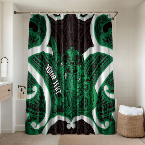 Kakariki Aotearoa Atua Tumatauenga Personalised Bathroom Set Maori God Of War Tiki With Taiaha