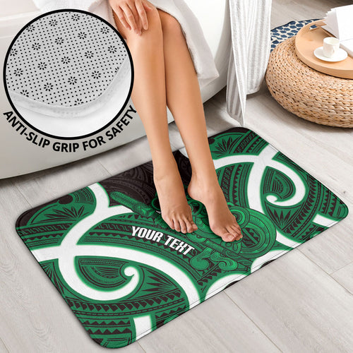 Kakariki Aotearoa Atua Tumatauenga Personalised Bathroom Set Maori God Of War Tiki With Taiaha