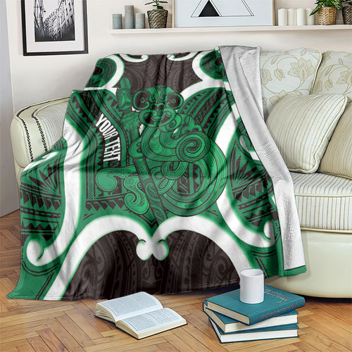 Kakariki Aotearoa Atua Tumatauenga Personalised Blanket Maori God Of War Tiki With Taiaha