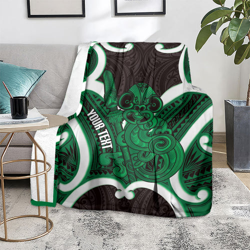 Kakariki Aotearoa Atua Tumatauenga Personalised Blanket Maori God Of War Tiki With Taiaha
