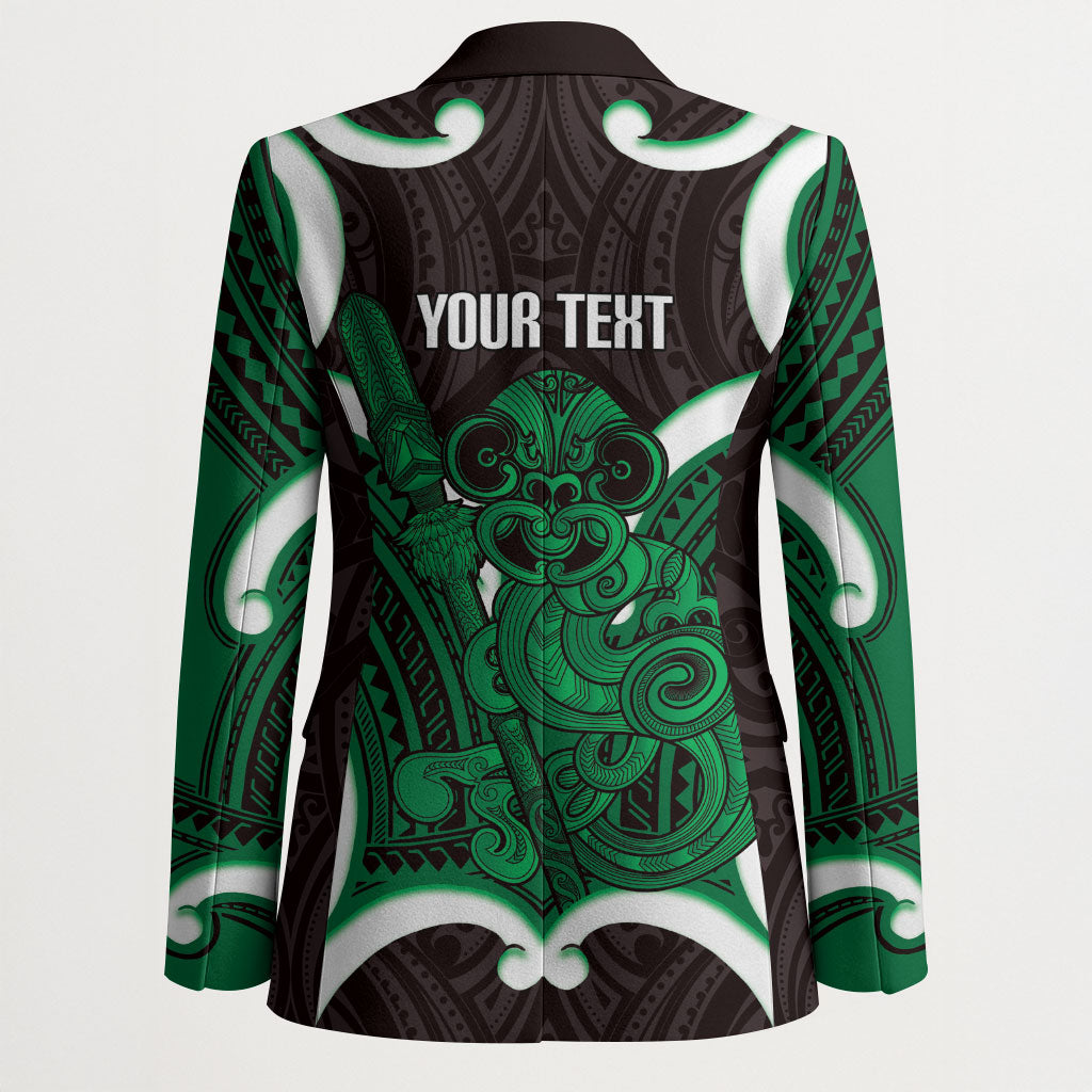 Kakariki Aotearoa Atua Tumatauenga Personalised Blazer Maori God Of War Tiki With Taiaha