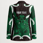 Kakariki Aotearoa Atua Tumatauenga Personalised Blazer Maori God Of War Tiki With Taiaha