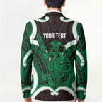 Kakariki Aotearoa Atua Tumatauenga Personalised Blazer Maori God Of War Tiki With Taiaha