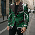 Kakariki Aotearoa Atua Tumatauenga Personalised Blazer Maori God Of War Tiki With Taiaha