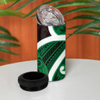 Kakariki Aotearoa Atua Tumatauenga 4 in 1 Can Cooler Tumbler Maori God Of War Tiki With Taiaha
