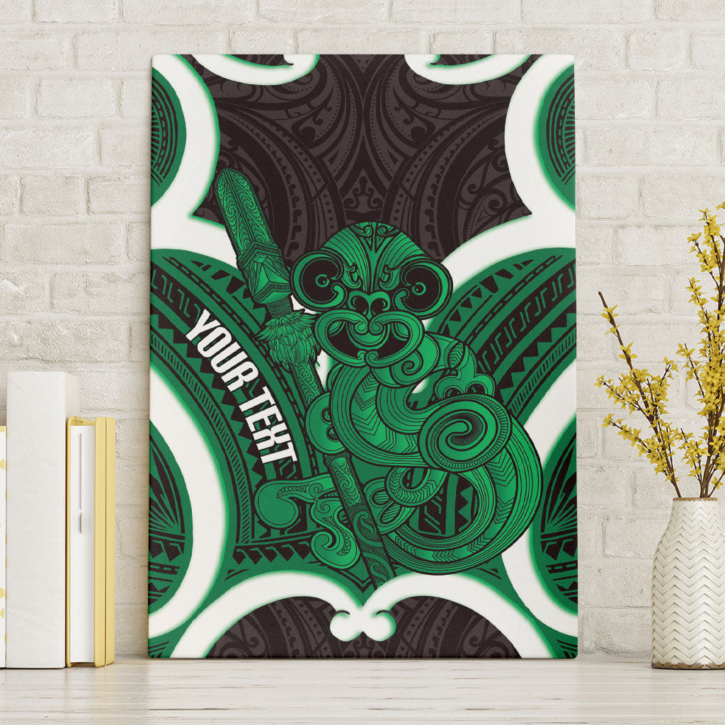 Kakariki Aotearoa Atua Tumatauenga Personalised Canvas Wall Art Maori God Of War Tiki With Taiaha