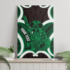 Kakariki Aotearoa Atua Tumatauenga Personalised Canvas Wall Art Maori God Of War Tiki With Taiaha