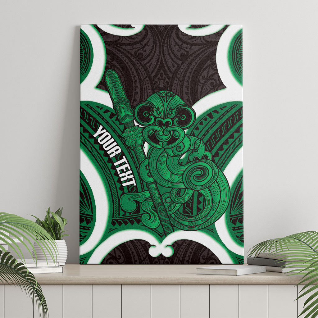 Kakariki Aotearoa Atua Tumatauenga Personalised Canvas Wall Art Maori God Of War Tiki With Taiaha