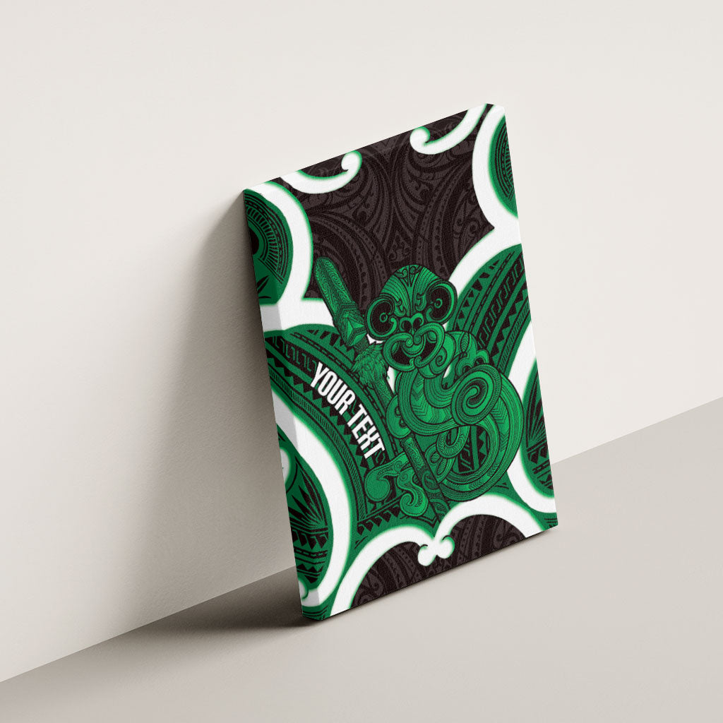 Kakariki Aotearoa Atua Tumatauenga Personalised Canvas Wall Art Maori God Of War Tiki With Taiaha