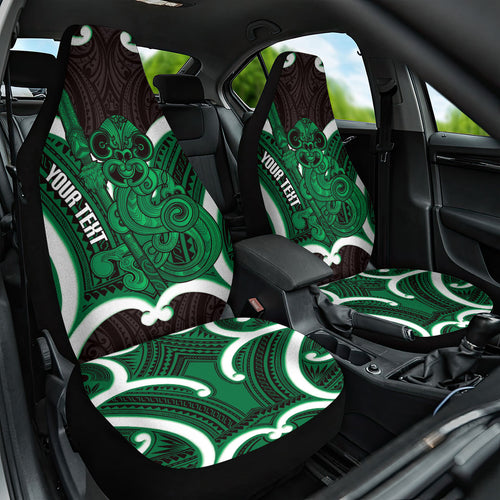 Kakariki Aotearoa Atua Tumatauenga Personalised Car Seat Cover Maori God Of War Tiki With Taiaha
