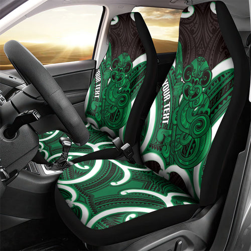 Kakariki Aotearoa Atua Tumatauenga Personalised Car Seat Cover Maori God Of War Tiki With Taiaha