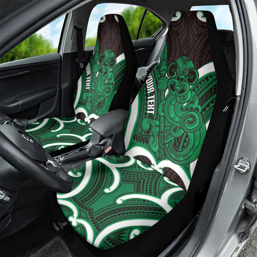 Kakariki Aotearoa Atua Tumatauenga Personalised Car Seat Cover Maori God Of War Tiki With Taiaha