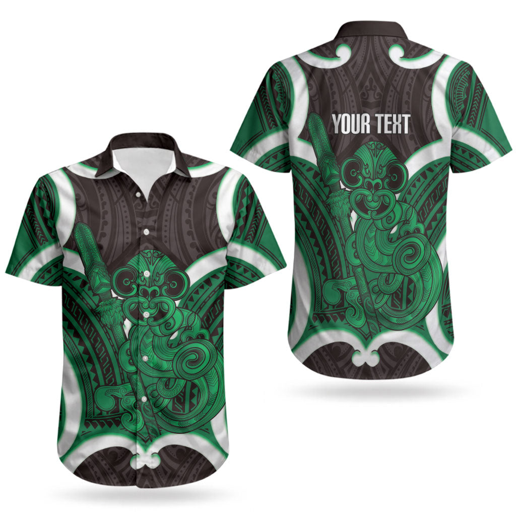 Kakariki Aotearoa Atua Tumatauenga Personalised Couples Matching Short Sleeve Bodycon Dress and Hawaiian Shirt Maori God Of War Tiki With Taiaha