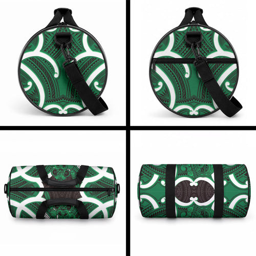 Kakariki Aotearoa Atua Tumatauenga Personalised Duffle Bag Maori God Of War Tiki With Taiaha