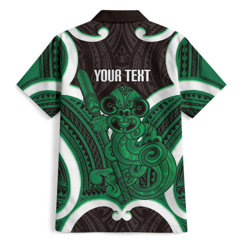 Kakariki Aotearoa Atua Tumatauenga Personalised Hawaiian Shirt Maori God Of War Tiki With Taiaha