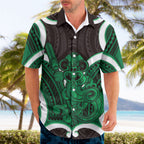 Kakariki Aotearoa Atua Tumatauenga Personalised Hawaiian Shirt Maori God Of War Tiki With Taiaha