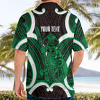 Kakariki Aotearoa Atua Tumatauenga Personalised Hawaiian Shirt Maori God Of War Tiki With Taiaha