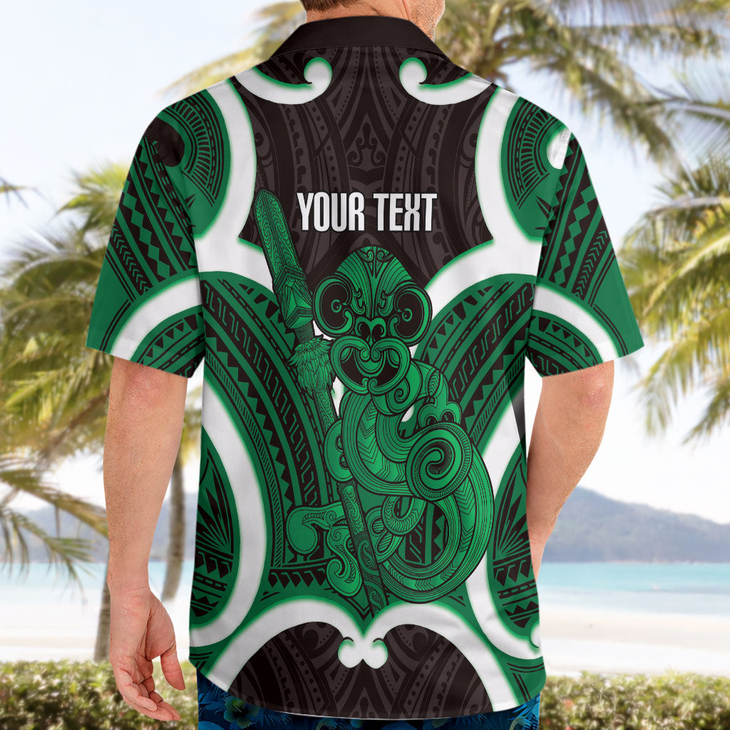 Kakariki Aotearoa Atua Tumatauenga Personalised Hawaiian Shirt Maori God Of War Tiki With Taiaha