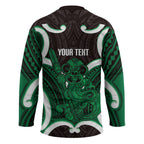 Kakariki Aotearoa Atua Tumatauenga Personalised Hockey Jersey Maori God Of War Tiki With Taiaha