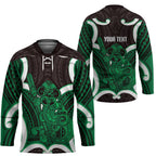 Kakariki Aotearoa Atua Tumatauenga Personalised Hockey Jersey Maori God Of War Tiki With Taiaha