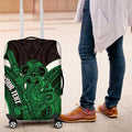 Kakariki Aotearoa Atua Tumatauenga Personalised Luggage Cover Maori God Of War Tiki With Taiaha