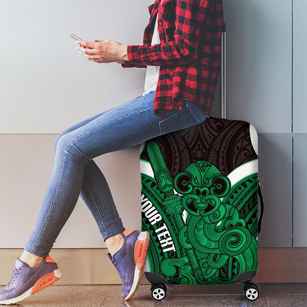 Kakariki Aotearoa Atua Tumatauenga Personalised Luggage Cover Maori God Of War Tiki With Taiaha