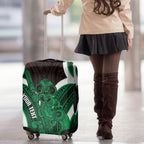 Kakariki Aotearoa Atua Tumatauenga Personalised Luggage Cover Maori God Of War Tiki With Taiaha