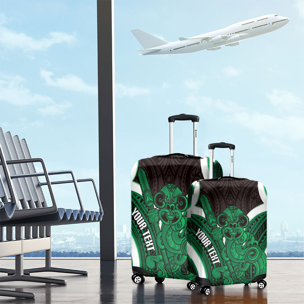 Kakariki Aotearoa Atua Tumatauenga Personalised Luggage Cover Maori God Of War Tiki With Taiaha