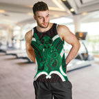 Kakariki Aotearoa Atua Tumatauenga Personalised Men Tank Top Maori God Of War Tiki With Taiaha