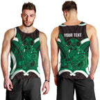 Kakariki Aotearoa Atua Tumatauenga Personalised Men Tank Top Maori God Of War Tiki With Taiaha
