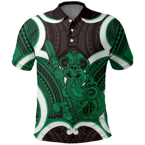Kakariki Aotearoa Atua Tumatauenga Personalised Polo Shirt Maori God Of War Tiki With Taiaha