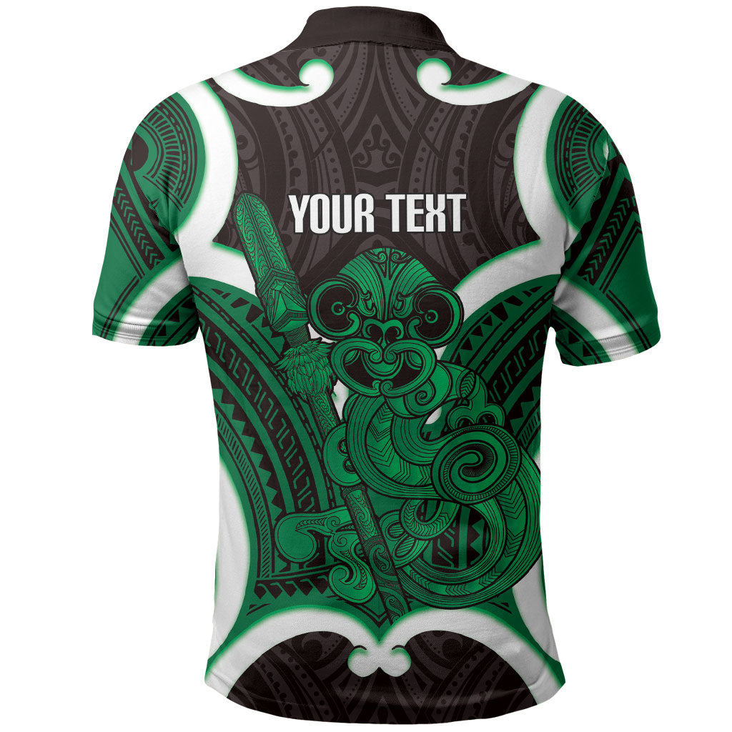 Kakariki Aotearoa Atua Tumatauenga Personalised Polo Shirt Maori God Of War Tiki With Taiaha