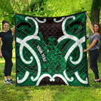 Kakariki Aotearoa Atua Tumatauenga Personalised Quilt Maori God Of War Tiki With Taiaha
