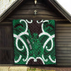 Kakariki Aotearoa Atua Tumatauenga Personalised Quilt Maori God Of War Tiki With Taiaha