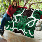 Kakariki Aotearoa Atua Tumatauenga Personalised Quilt Maori God Of War Tiki With Taiaha