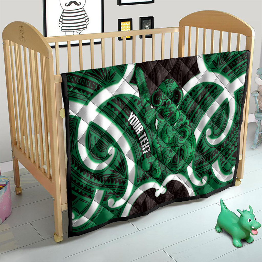 Kakariki Aotearoa Atua Tumatauenga Personalised Quilt Maori God Of War Tiki With Taiaha