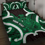 Kakariki Aotearoa Atua Tumatauenga Personalised Quilt Bed Set Maori God Of War Tiki With Taiaha