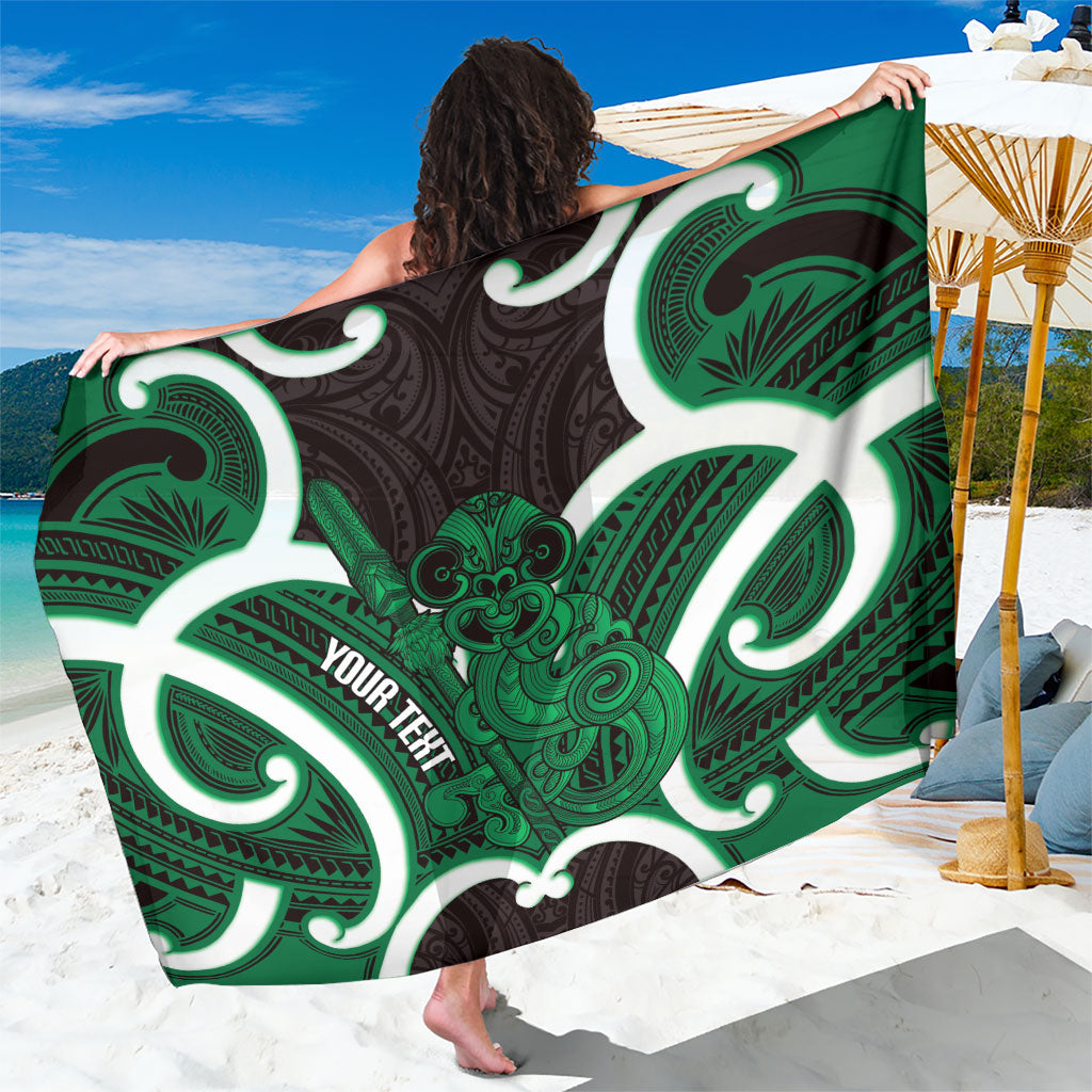 Kakariki Aotearoa Atua Tumatauenga Personalised Sarong Maori God Of War Tiki With Taiaha