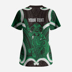 Kakariki Aotearoa Atua Tumatauenga Personalised Scrub Top Maori God Of War Tiki With Taiaha