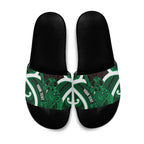 Kakariki Aotearoa Atua Tumatauenga Personalised Slide Sandals Maori God Of War Tiki With Taiaha