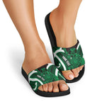 Kakariki Aotearoa Atua Tumatauenga Personalised Slide Sandals Maori God Of War Tiki With Taiaha
