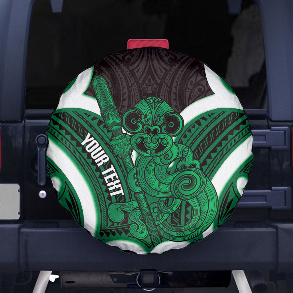 Kakariki Aotearoa Atua Tumatauenga Personalised Spare Tire Cover Maori God Of War Tiki With Taiaha