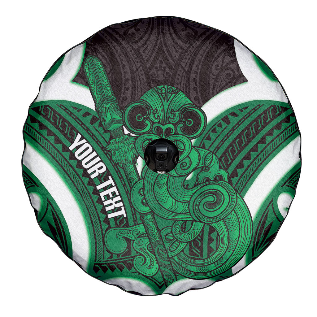 Kakariki Aotearoa Atua Tumatauenga Personalised Spare Tire Cover Maori God Of War Tiki With Taiaha