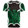 Kakariki Aotearoa Atua Tumatauenga Personalised T Shirt Maori God Of War Tiki With Taiaha
