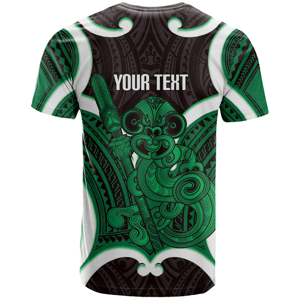 Kakariki Aotearoa Atua Tumatauenga Personalised T Shirt Maori God Of War Tiki With Taiaha