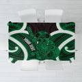 Kakariki Aotearoa Atua Tumatauenga Personalised Tablecloth Maori God Of War Tiki With Taiaha