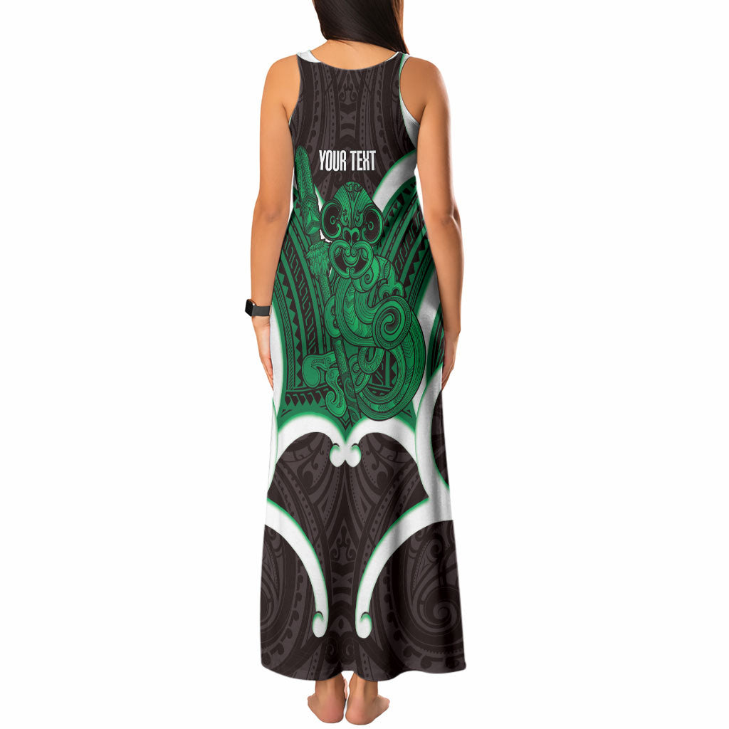 Kakariki Aotearoa Atua Tumatauenga Personalised Tank Maxi Dress Maori God Of War Tiki With Taiaha