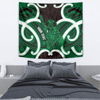 Kakariki Aotearoa Atua Tumatauenga Personalised Tapestry Maori God Of War Tiki With Taiaha