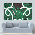 Kakariki Aotearoa Atua Tumatauenga Personalised Tapestry Maori God Of War Tiki With Taiaha